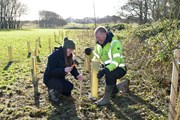 F4K 9253: Anya Cater, Humber Forest project officer, and Andrew Steel from PATT Foundation