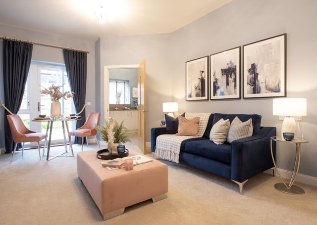 McCarthy Stone Campbell House Weybridge typical living room