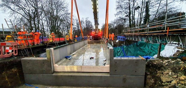 Heart of Wessex line improvement update - 129-year-old bridge replaced: Yetminster bridge being replaced - 18 Feb