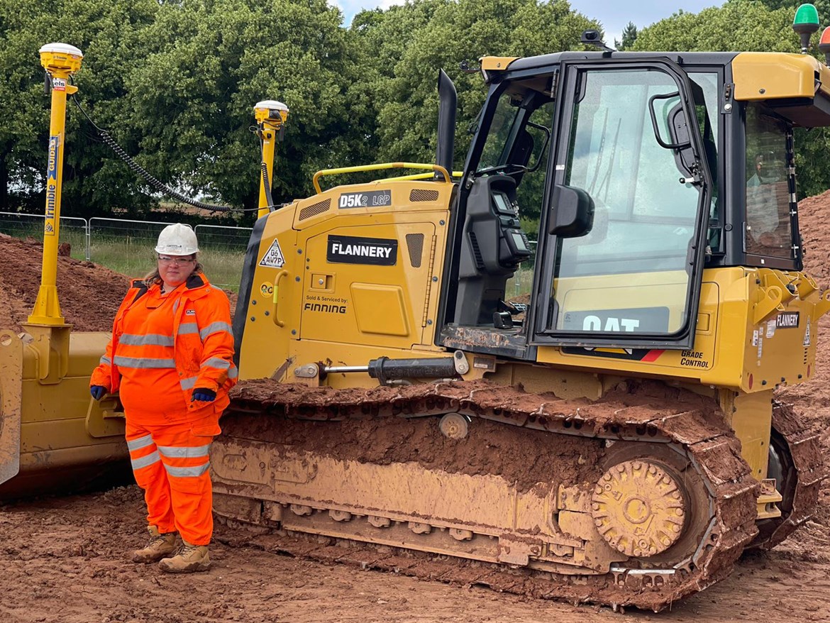 HS2 hits 650 apprenticeships milestone: Danielle plant operator apprentice on HS2