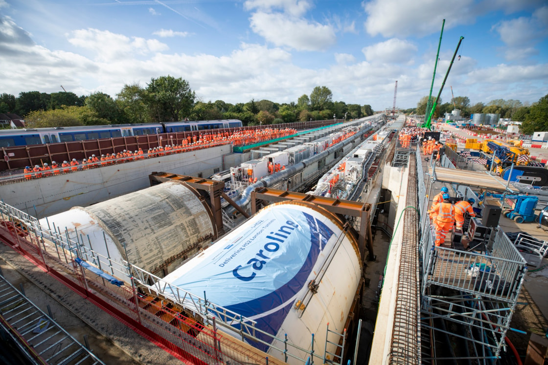 Launching TBMs Caroline and Sushila, at Northolt Tunnels