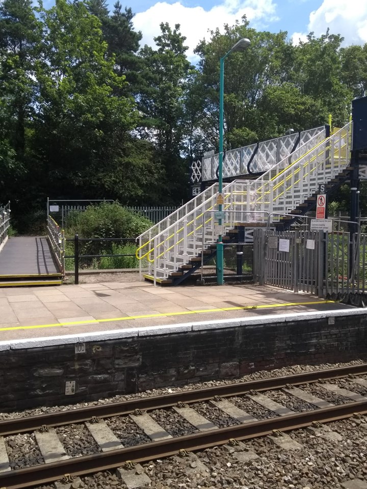 Abergavenny station footbridge refurbishment completed: Residents and passengers thanked: Abrgavenny Station A