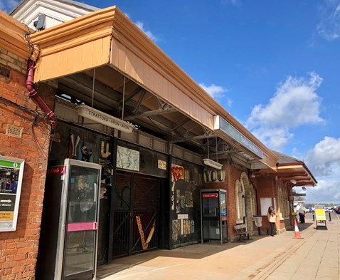 Outside Stratford-upon-Avon station