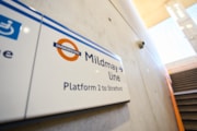 TfL Image - Direction sign at Hackney Wick station: TfL Image - Direction sign at Hackney Wick station