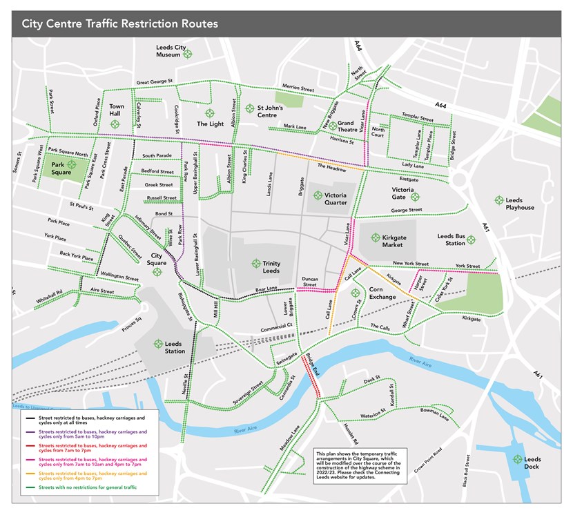 New maps help motorists navigate Leeds city centre and find disabled parking bays: Current Restrictions Map V3