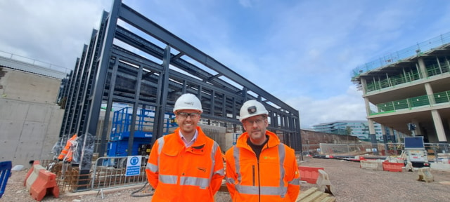 23 April Project Manager Alex Phillips (NR) and Glyn Crier (BAM Nuttall)