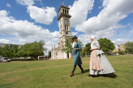 Performers in period dress at the grand opening of Caledonian Clock Tower, June 8 2019