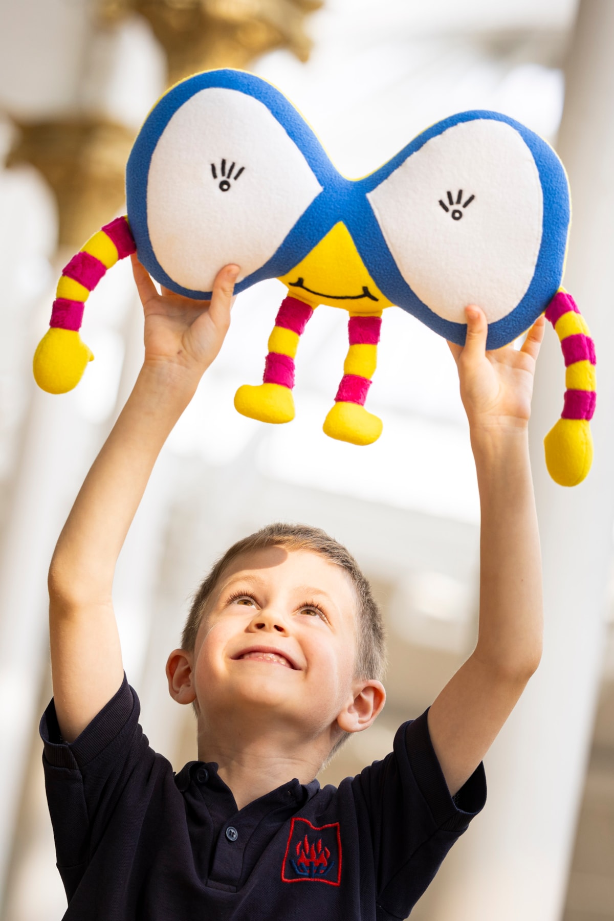 Seven-year-old William Lunsden with his Maths Week Scotland 'Mathscot' design at the National Museum of Scotland. Photo (c) Duncan McGlynn (1)