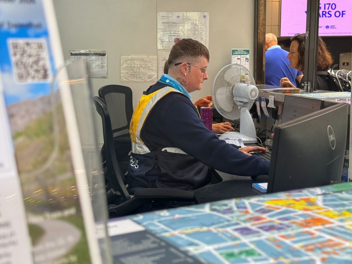Staff in yellow vests - Leeds City station (1)