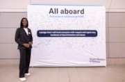 Florence Eshalomi MP with All Aboard pledge: Florence Eshalomi MP with All Aboard pledge