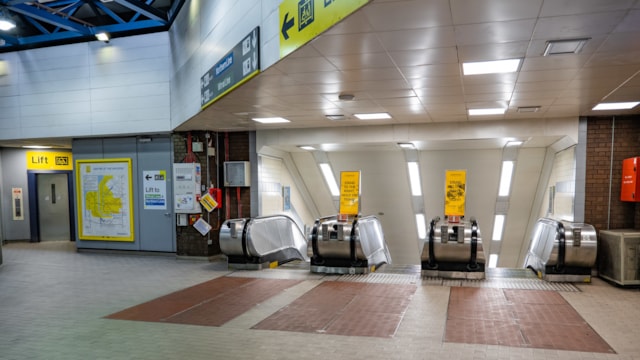The top of the lifts at Moorfields station: The top of the lifts at Moorfields station