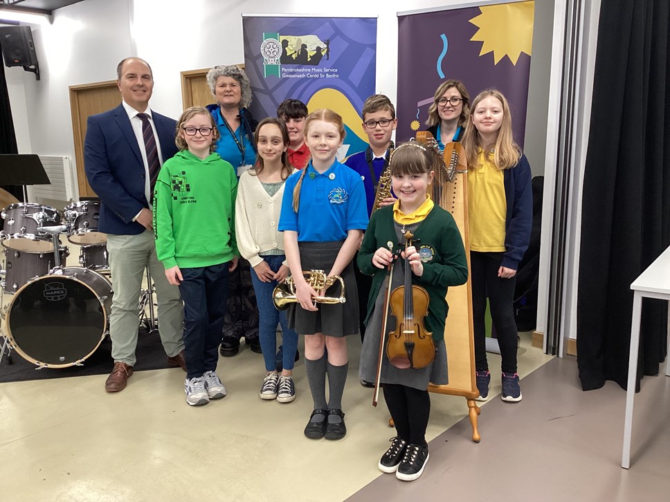 Valero Music Festival 2024 winners with Pembrokeshire Music Service