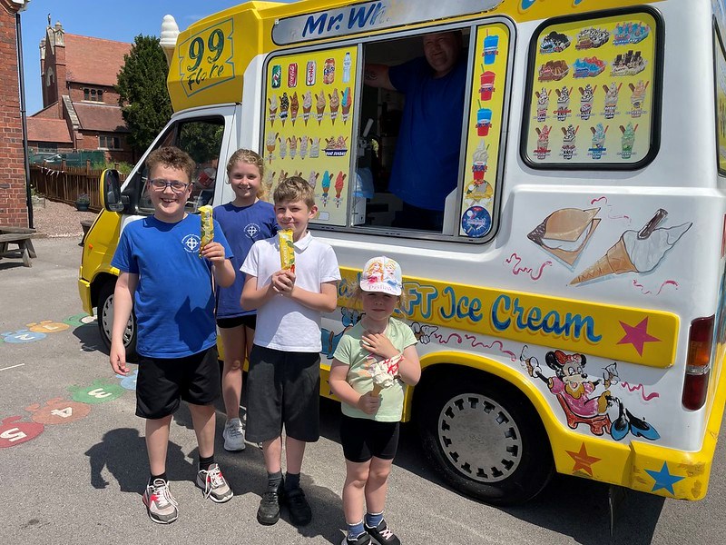 St Margaret's of Hasbury visit from the ice cream van