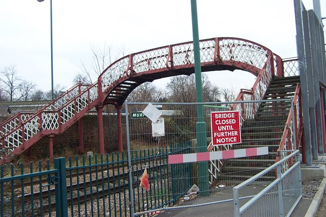 PHOTOCALL: BRIDGE REVAMP GETS SEAL OF APPROVAL: Lincoln Street Footbridge - before refurbishment