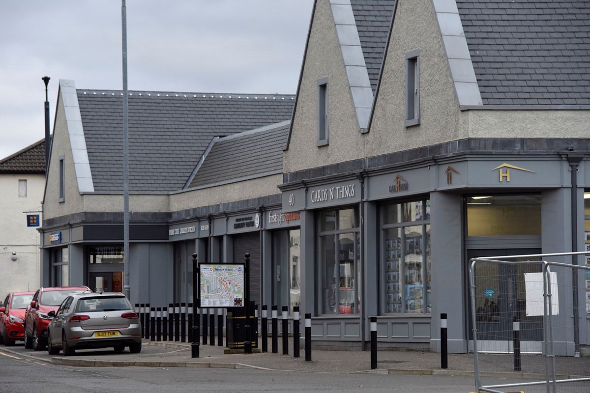 7 shop units built for rent/sale by EAC as part of Cumnock Town Centre regeneration