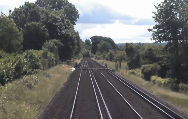 Otford nr miss still: Near miss at a crossing near Otford (still from associated video)