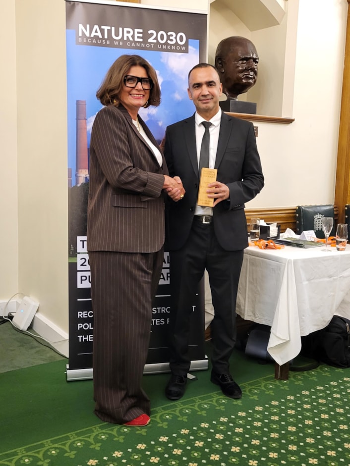 Leeds named Green Council of the Year with prestigious award success: Alison Ogden-Newton OBE, KBT CEO, with Cllr Rafique