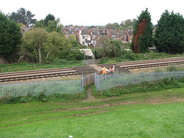 SCARECROWS RETURN TO MIDLANDS RAIL CRIME HOTSPOT: Brickfields footpath crossing