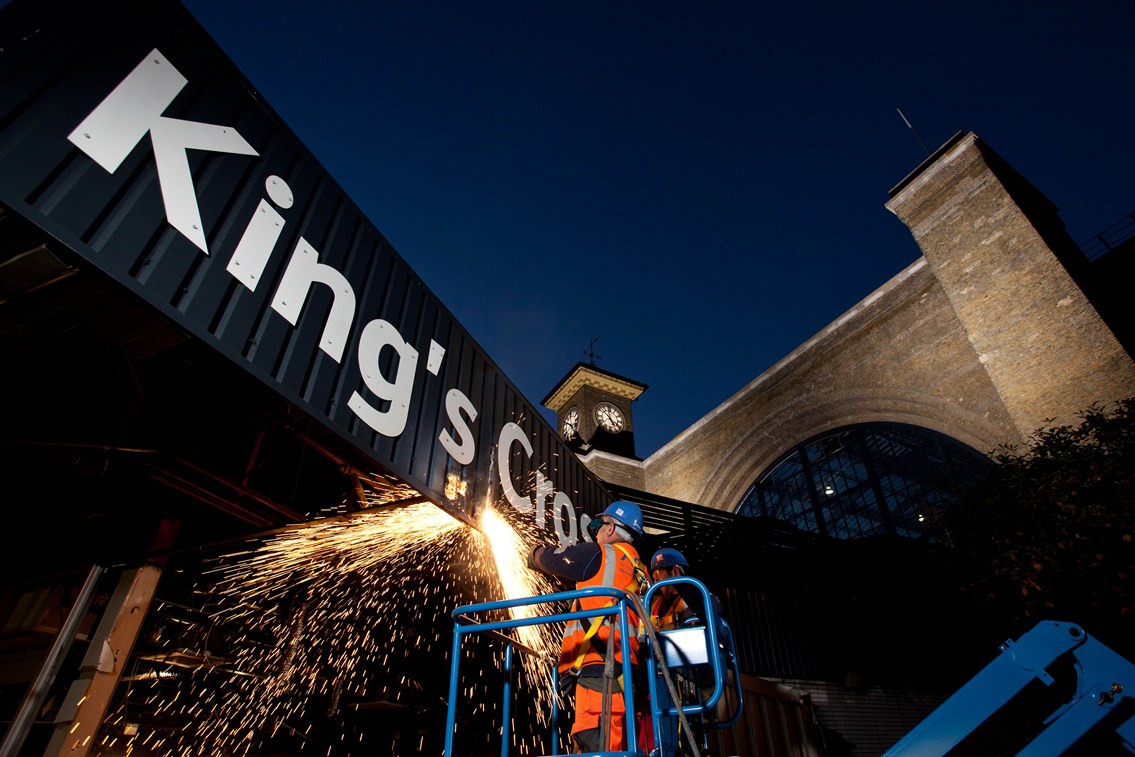 Demolition starts: Engineers begin taking down the old 1970s concourse at King's Cross