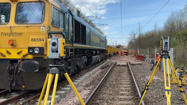 £9.2m East Coast Main Line track and drainage upgrades this weekend: Track Renewal - Stock Image