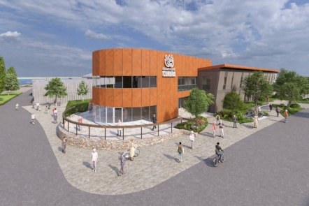 Rotunda front view of the University of Cumbria Barrow campus