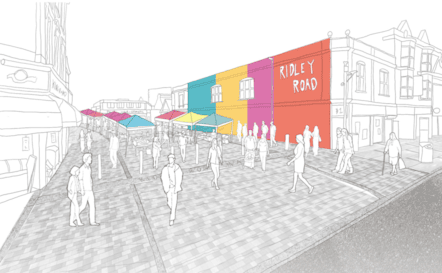 The artwork will be installed in the red section
