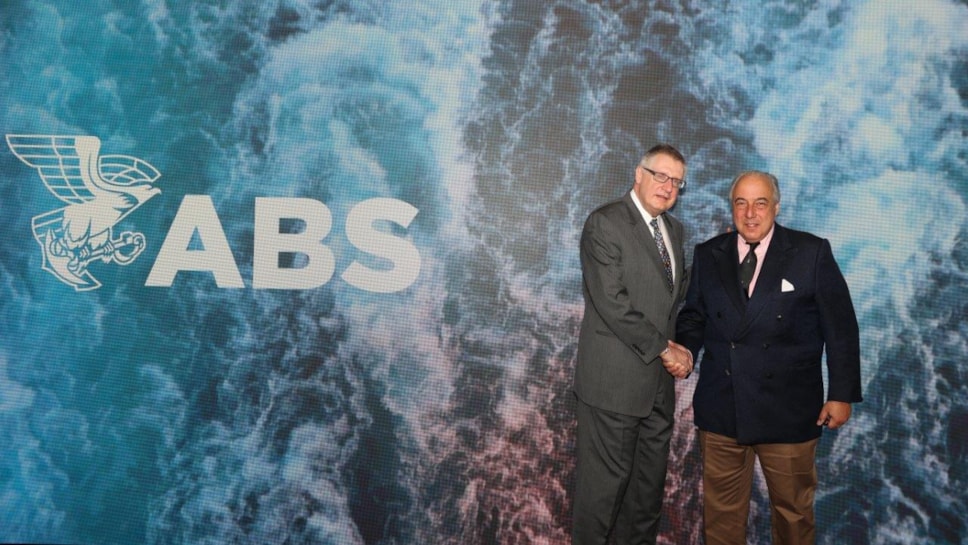 IMAGE ABS Christopher J Wiernicki with GasLog Peter Livanos