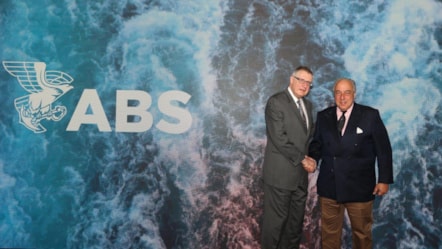 IMAGE ABS Christopher J Wiernicki with GasLog Peter Livanos