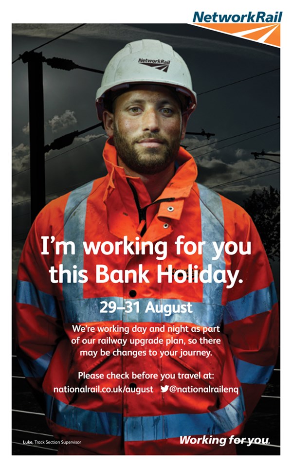 Railway staff to feature in new bank holidays public awareness campaign: August bank holiday 2015