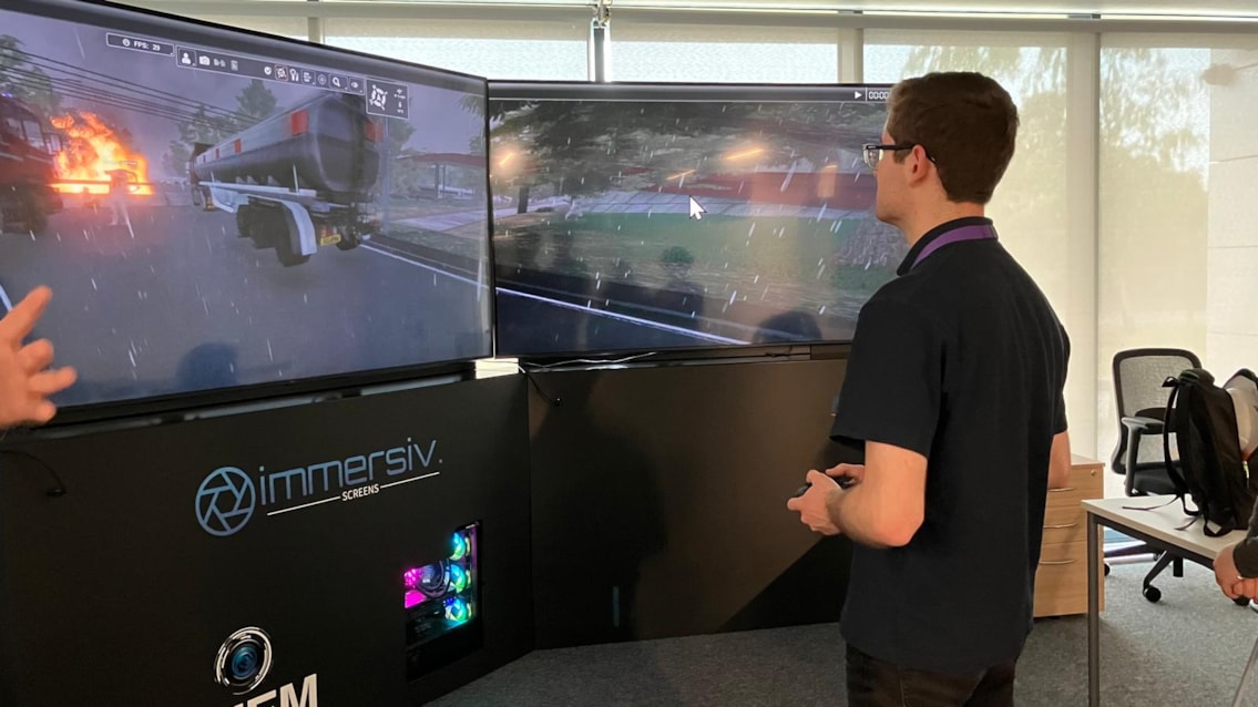 Testing out the Immersive Room equipment