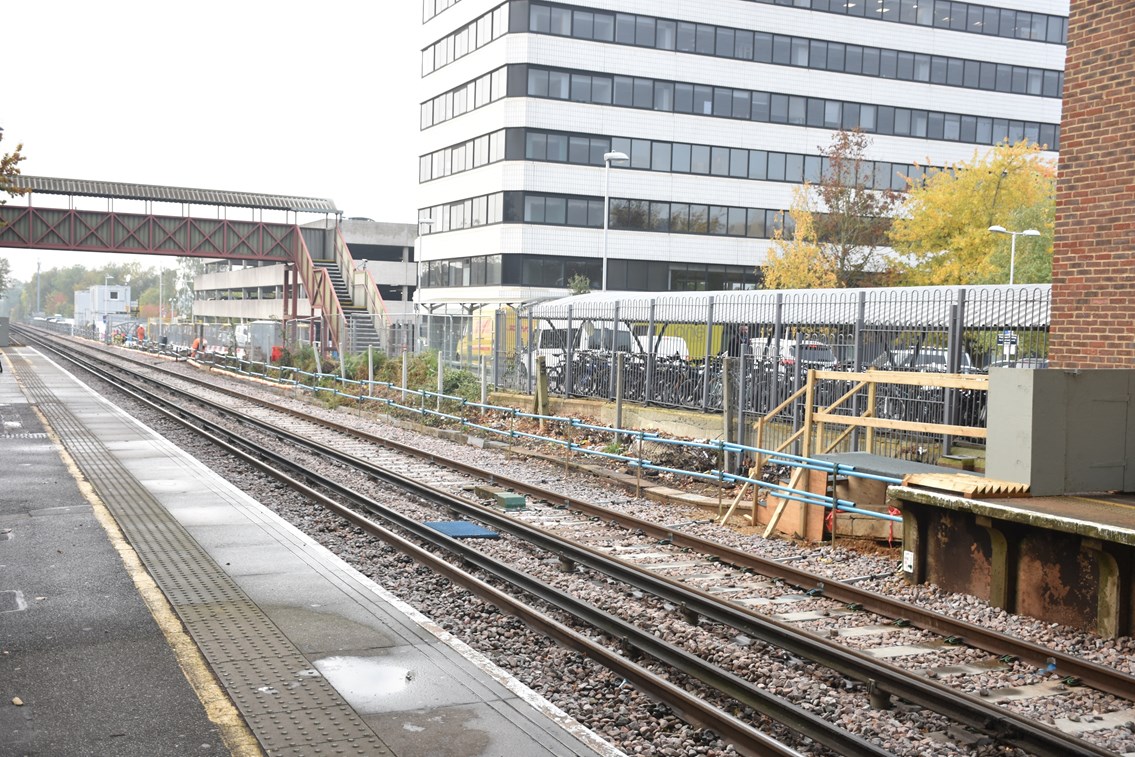 Platforms at Bracknell station are being extended to accommodate longer trains, as part of the £800 million Waterloo & South West Upgrade