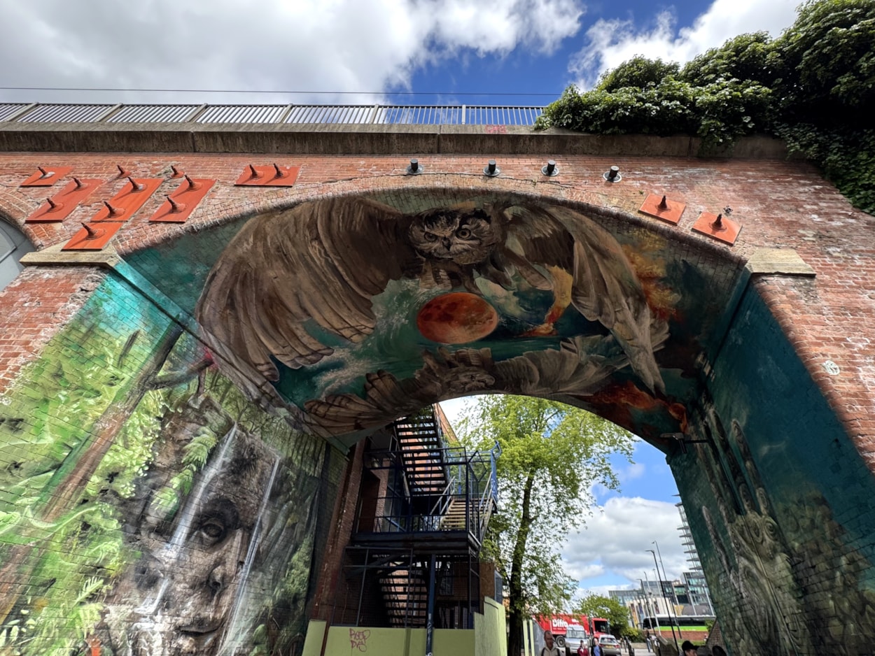 Mural Penny Pocket Park-5: A park in the centre of Leeds has received a transformative new mural by an internationally recognised artist to uplift the heart of the city.