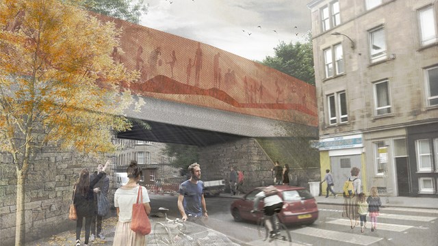 Artist's impression of the Dalry Road Bridge crossing