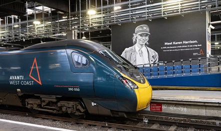 Mural at London Euston with Pendolino