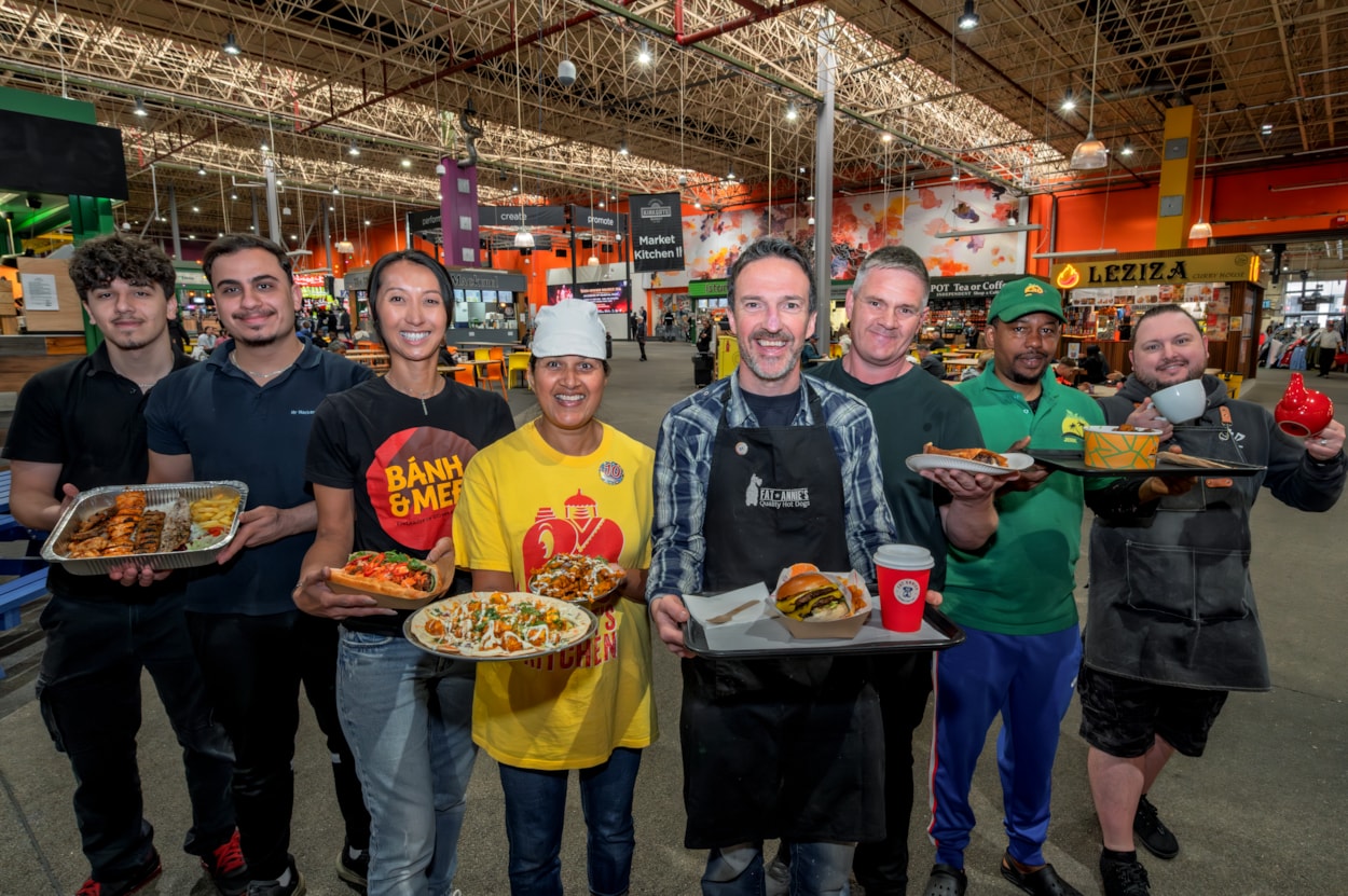 Market Kitchen 1: Vendors celebrate 10 years of the Market Kitchen street food hall at Leeds Kirkgate Market.