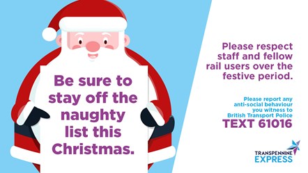 TransPennine Express urges rail users to stay off the naughty list