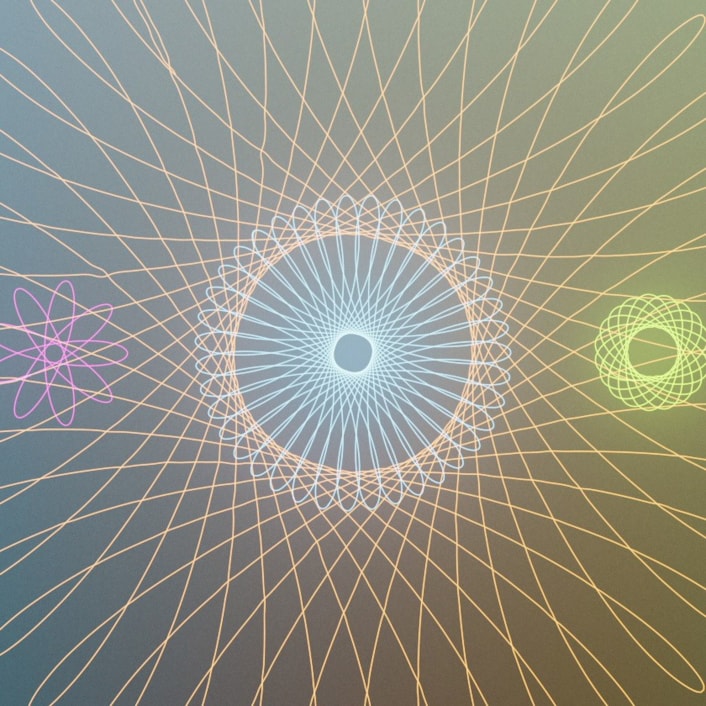 Light Night: Spirograph Reimagined: Spirograph Reimagined, created by artists Lesley Halliwell and William Card, will celebrate 60 years since Denys Fisher invented the hugely popular drawing device, which uses geometric patterns to create elaborate spiral drawings. © Halliwell & Card