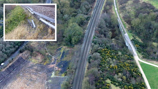 Telford embankment strengthening work spring 2022