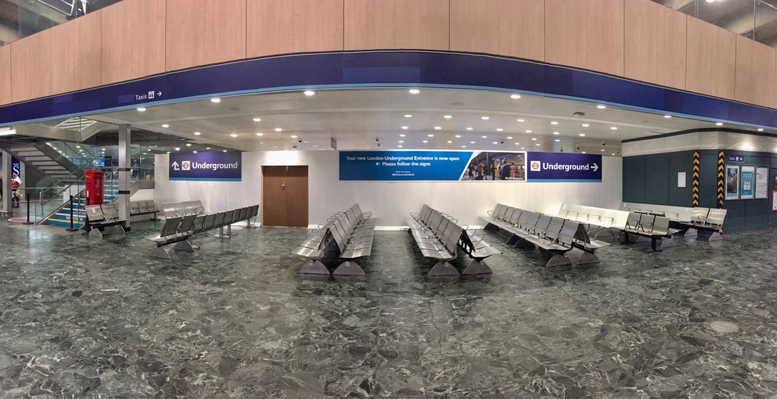 New customer seating area at Euston station