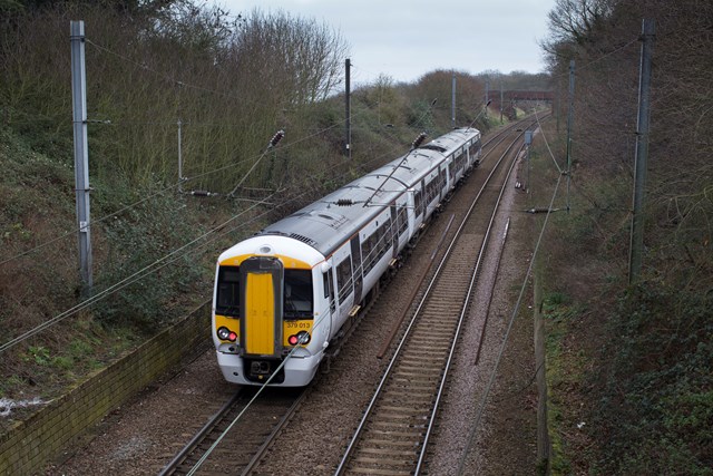 Battery-powered train (IPEMU) from above: The new train contributes to Network Rail’s commitment to reduce its environmental impact, improve sustainability and reduce the cost of running the railway by 20 per cent over the next five years. It could ultimately lead to a fleet of battery-powered trains running on Britain’s rail network which are quieter and more efficient than diesel-powered trains, making them better for passengers and the environment. Network Rail and its industry partners – including Bombardier, Abellio Greater Anglia, FutureRailway and the Rail Executive arm of the Department for Transport (which is co-funding the project) – recognise the potential for battery-powered trains to bridge gaps between electrified parts of the network and to run on branch lines where it would be too expensive to install overhead electrification.