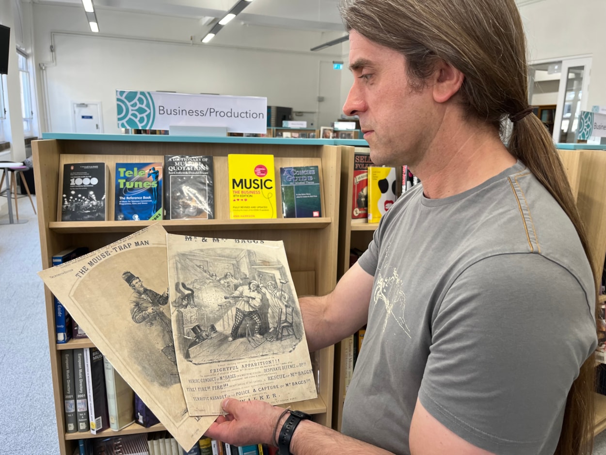 Victorian sheet music: Librarians are calling on the city’s modern-day musicians and singers to help them bring an incredible collection of vintage sheet music to life for the first time in more than a century.
The array of late 19th and early 20th century songs is part of a vast collection at Leeds Central Library, which includes a combination of well-known musical classics alongside forgotten songs penned by local composers.
Music librarian Lee Noon is shown here with a selection of the sheet music.