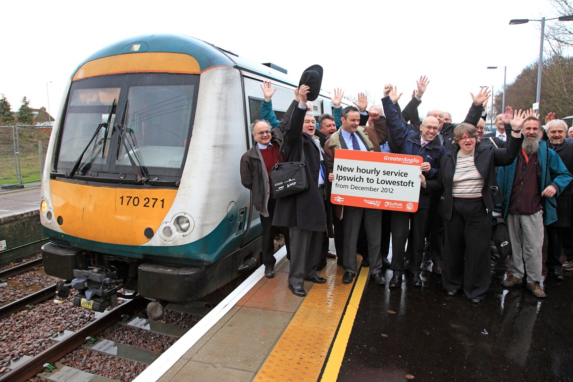 New hourly service on East Suffolk line: Launch of new hourly service on East Suffolk line
