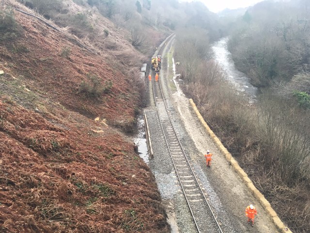 Network Rail engineers have removed over 150 tonnes of debris from the line between Porth and Treherbert