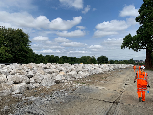 Rock armour installed on Cambrian Line Cambrian line 120822