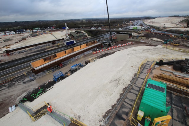 Beams ready for installation at M3 J9