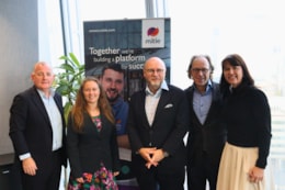 Jason Towse, Managing Director Business Services, Mitie, Jenny Herrera, COO, Good Business Charter, Rt Hon. Liam Byrne MP, Chair, Business and Trade Select Committee, Julian Richer, Founder, Good Business Charter and Kathryn Dolan, Chief People Officer, Mitie, pictured at Good Business Charter accreditation launch breakfast reception