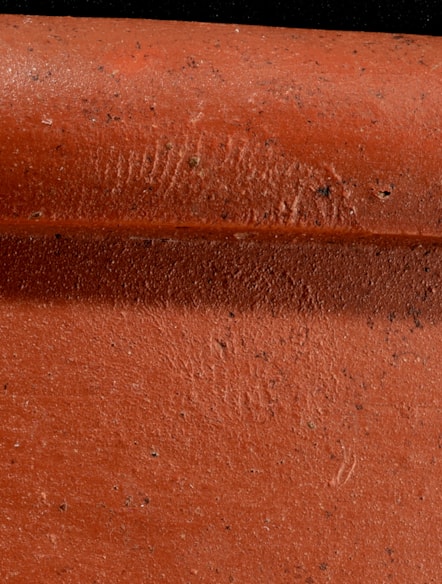 Finger print in Samian ware dish, Inveresk. Photo © National Museums Scotland