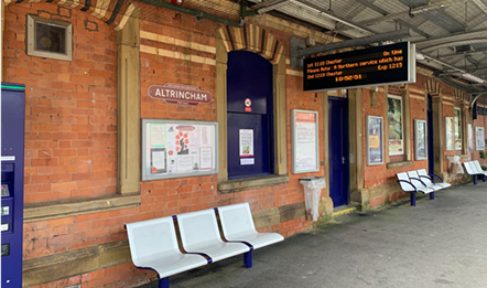 Altrincham station, which is set to have a community hub in Spring 2023