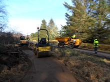 Loch Fleet NNR - Golspie Community Council's new all abilities footpath under construction by local firm Waverly Engineering (130318)