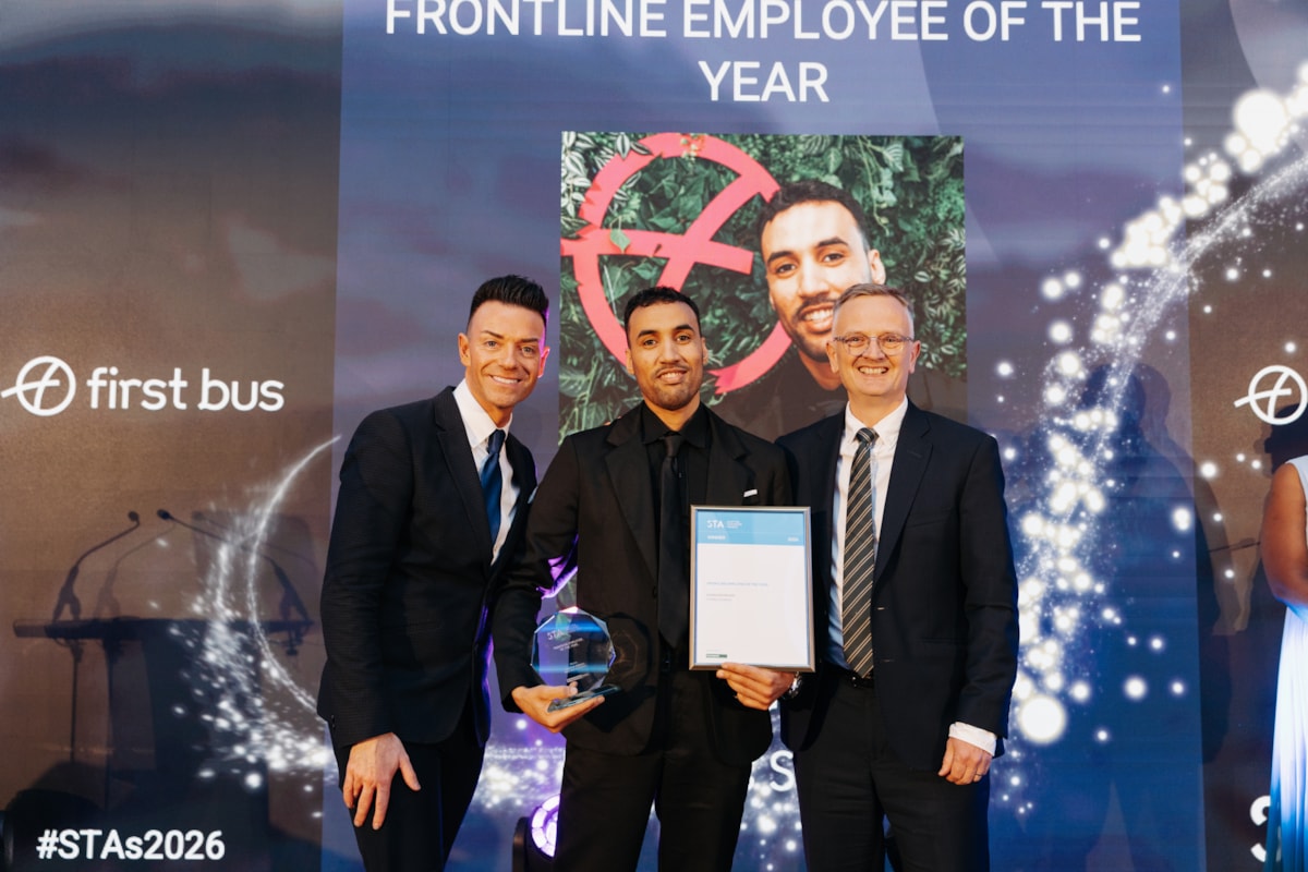 Mansour receives his honour at the Scottish Transport Awards